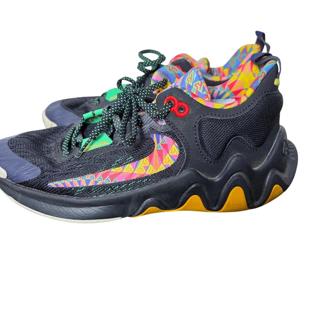 Nike Giannis Immortality 2 Youth 5.5 Basketball Shoes Black & Neon multicolor